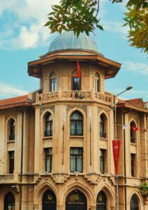 Elegant Ottoman building in Ankara, Türkiye, showcasing historical architecture.