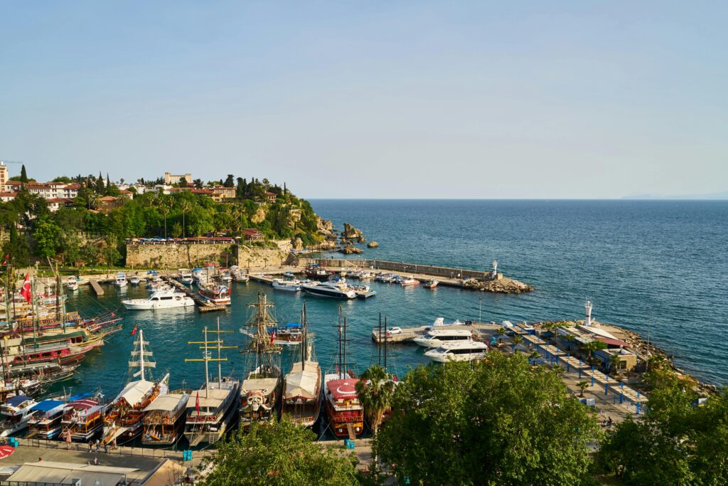 Discover the vibrant marina of Antalya, offering a glimpse of the Turkish coast